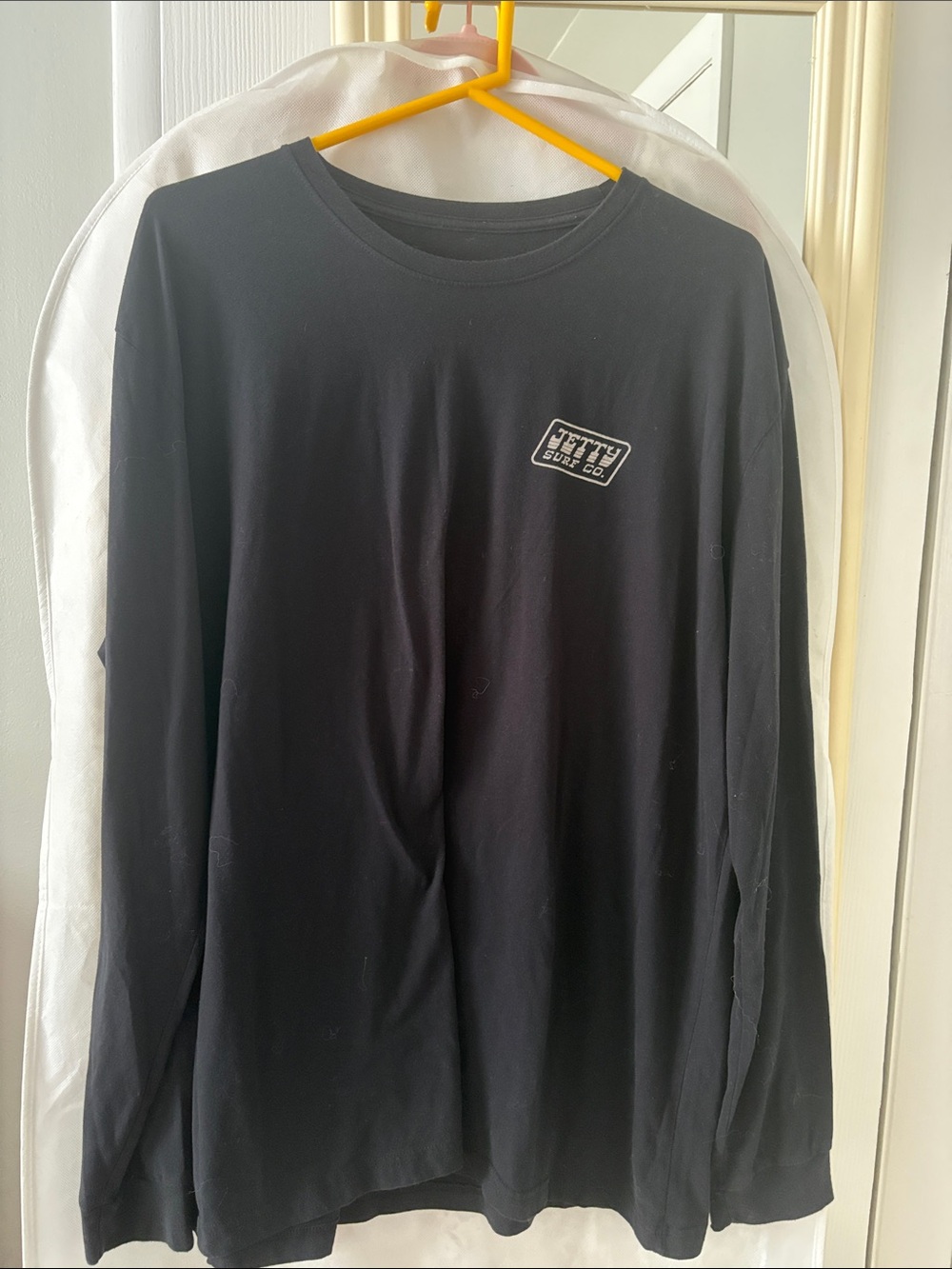 Jetty Surf Co. - Black Long Sleeve Men's Shirt with front&back logos